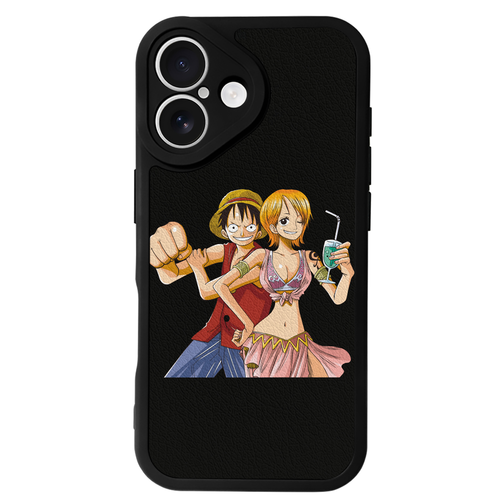 （画像用） ワンピース モンキー・D・ルフィ ONE PIECE Monkey D. Luffy 【iPhone 16シリーズ対応】シリコンスマホケース（レザー調） 材質：シリコン